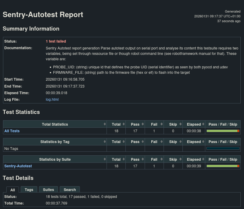 sample test report